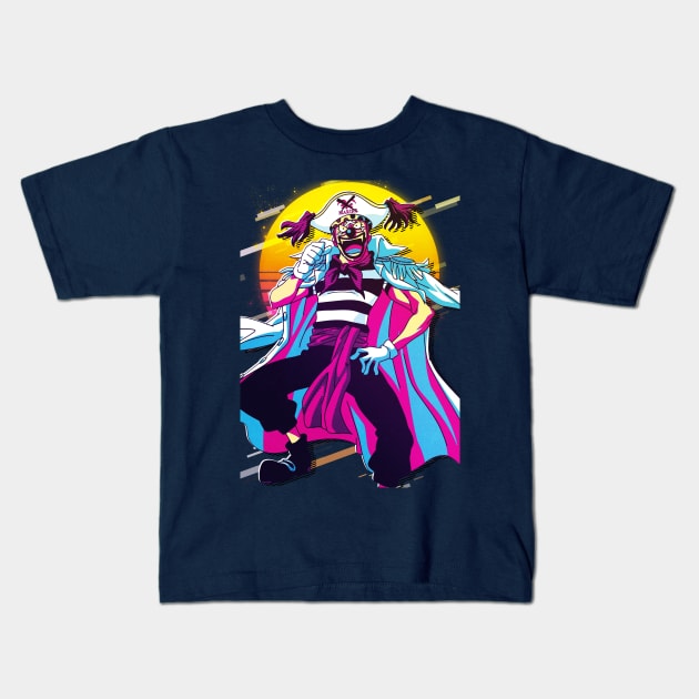 ONE PIECE - Buggy Kids T-Shirt by 80sRetro